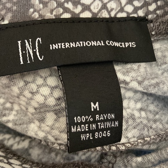 INC International Concepts Snakeskin Midi Skirt Gray and White Medium - Picture 6 of 8